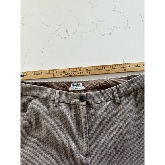 LL Bean Women Pants Size 12 Classic Fit Straight Leg Herringbone Lined Tweed - Picture 3 of 12